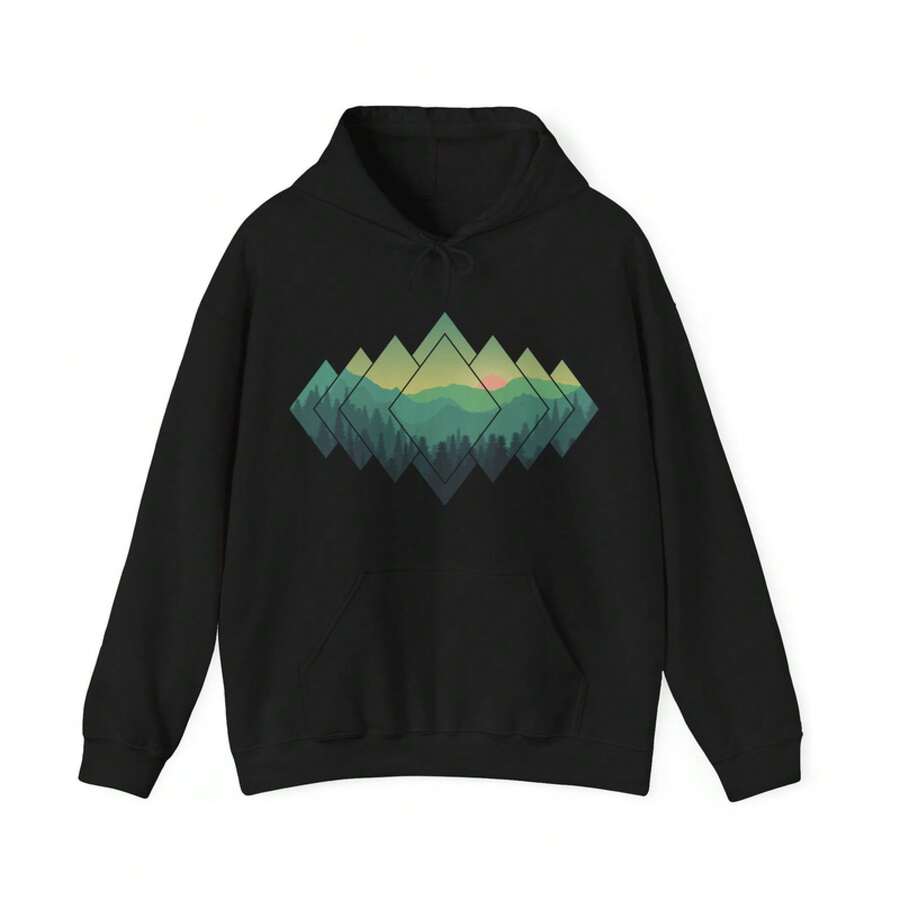 Nature Hoodie, Forest Mountain Outdoor Adventures Nature Lovers Hoodie Jumper For Women Tops For Women Tops Sweater Hoodie For Women - Black - View 1