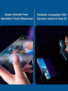 ZYSHI 2pcs Matte Privacy Screen Protector, 6.9 Inch, Smooth & Sensitive Touch, Compatible With IPhone 17/16 Pro Max/16 Pro/16/16 Plus/15 Pro Max/15/15 Pro/15 Plus/14 Pro Max/14 Pro/14/14 Plus/13 Pro Max/13/13 Pro/12/11, With Black Frame Silk Screen Printing - Black - View 6