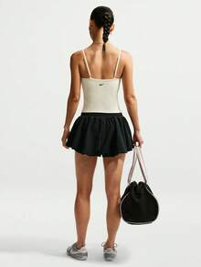 Nike Women's AS W NK ONE DF BBLE SKRT 2N1 F Woven Mini Skirt IU1418-010 - Black and White - View 5