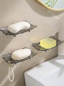 1 pieza Jabonera de pared, Bandeja portajabones de doble capa para baño, Estante portajabones resistente a la oxidación para el hogar - Multicolor - Ver 9