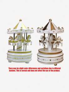 1pc Rotating Carousel Music Box, Mechanical Driven, No Battery Required, Cake Shaped, Gift, Valentine's Day, Christmas Gift, Decorative Ornament - A - View 5