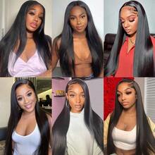 13x6 Invisible Lace Front Wig Mixed Hair 13x4 Natural Black Straight Hair HD Transparent Lace Front Wig Mixed Hair Pre-Plucked With Baby Hair 200% Density Ready To Wear 5x5 Glueless Wig Suitable For Women All Skin Tones Halloween Wig Natural Black - Natural & Black - View 9