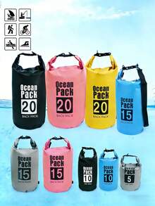 1件戶外旅行防水桶包 5L/10L/15L/20L 漂流溪流游泳防水背包 - 浮水防水乾袋,戶外漂流防水包 防水背包 | 500D PVC,沙灘包 防水手機殼 度假必需品 - 彩色 - 查看 13