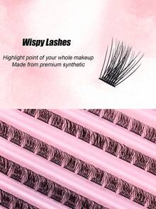 120pcs D Curl Cluster False Eyelashes, Reusable Soft Natural DIY Eyelash Extensions, Comfortable For Daily Wear - D - View 6