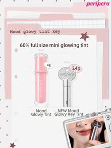 Peripera 2.4 G MOOD GLOWY TINT KEY 化妝品吊飾液體唇彩棒,豐盈果凍光澤透亮亮澤,不乾澀長效持色唇蜜鑰匙圈,可穿戴美妝配件,可用作包包掛飾,K-Beauty - 04 Sugar Peach - 查看 11