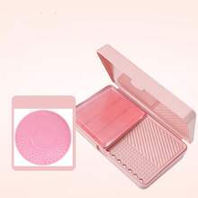 1pc Makeup Brush Cleaning Soap Set With Storage Box And Silicone Cleaning Pad, Peach Oolong And Grape Scent, For Makeup Brush Cleaning And Nail Brush Cleaner, Multi-Fragrance Makeup Tool Cleaner - Multicolor - View 11
