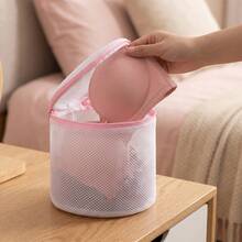 Bra Mesh Laundry Bag, Anti-Deformation Support Washing Machine Lingerie Wash Bag, Honeycomb Polyester Mesh Zipper Bra Protector Bag, For Wireless & Underwire Bras, Underwear Delicates Cleaning Organizer, Home Travel Laundry Accessory - White - View 8