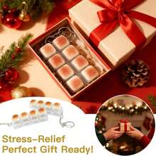 Soft Bread Keyboard Keychain Stress Relief Toy Caramel Bread Keyboard Stress Relief Toy - Crisp Sound, Click To Relieve Stress Toy Keychain - Multicolor - View 6