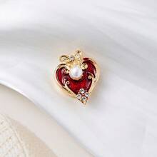 2pcs Fashion Red Heart And Black Club Shaped Cufflinks Decorative Buttons For Women, Suitable For Daily And Holiday Wear, Exquisite Gifts For Friends - Multicolor - View 6