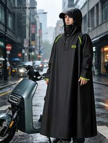 1件組女款中性大尺碼連帽分體雨衣，輕便休閒雨衣，適合健行，女款戶外防風外套黑色春季分體雨衣加厚大雨雨衣騎士專用雙層反光成人分體雨衣 - 男女通用的 - 查看 10