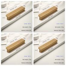 4pcs Minimalist Long Bar Solid Wood Cabinet Pulls L Shaped Oak Walnut Drawer Handles For Kitchen Cupboard Wardrobe Furniture Hardware Accessories - 4pcs - View 16