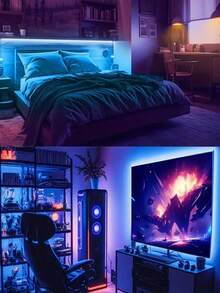 Bedroom Decor LED Light Strip, USB Plug 5V 1m/3.28ft-5m/16.4ft Smart Rope Light Strip With 24-Key Remote Control, Easy To Install Light Strip Suitable For Bedroom, Stairs, Kitchen - LED Light Strip - View 6