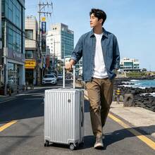 [3년AS] REGESY초경량 대용량 올인원 캐리어 USB 충전 포트 컵 홀더 핸드폰 거치대 후크 기내용 여행가방 20인치 24인치 26인치 28인치 - 짙은 회색 - 보기 4
