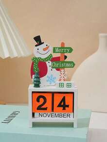 1pc Santa Claus Christmas Tree Wooden Calendar Desktop Decoration Ornament, Birthday Gift, Graduation Gift - Multicolor - View 10