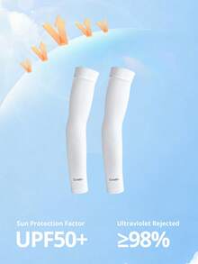 CAMEL CROWN Outdoor Sun Protection Arm Sleeves, UV Protection For Driving And Cycling, Ice Silk Sun Protection Arm Sleeves - White - View 6