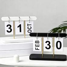 Nordic Minimalist Creative Flip Calendar, Desktop Decorative Calendar, Suitable For Home Living Room, Dining Table, Coffee Table, Office Desk Decoration - Housewarming Gift - A - View 6