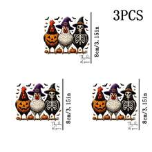 1/2/3pcs Stiker Transfer Panas Pola Kerangka Ayam Halloween, Desain DIY Kerajinan Perekat Cetak Kaos Jaket Sarung Bantal Pakaian Stiker Transfer Panas Tempel Setrika - Beraneka warna - View 10