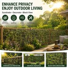 Sun Shade Fence Net, Garden Privacy Screen, Apartment Railing Protector, Fence Safety Net, 210D Thickened Oxford Fabric, Durable, Suitable For Balcony/Garden Yard Decoration - With Rope Ties - A - View 1