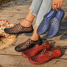 Women's Summer Clogs Beach Sandals Outdoor Slides Korean Style Plus Size Non-Slip Closed Toe Sandals - Black - View 8