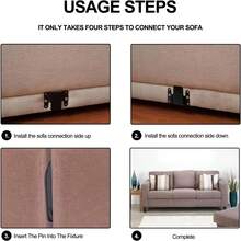 Combination Sofa Connector Metal Sofa Clip Sofa Connector Interlocking Furniture Connector With Screws... - A - View 6