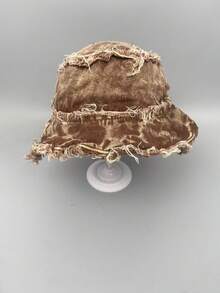 Unisex Hat, Beach Fashion Hat, Windproof, Sun Protection, UV Protection, 3D Design, Foldable, Fashionable And Versatile, Suitable For Beach, Outing, Camping, Hiking And Various Occasions - Frayed Denim - View 7