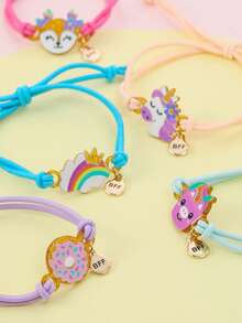 5 Piezas Pulsera Decorada Con Dibujos Animados Para Niñas - Multicolor - Ver 2