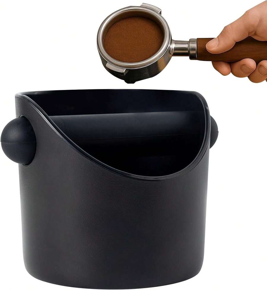 Sancagy Espresso Knock Box, Premium Coffee Knock Box With Removable Knock Bar, Non-Slip Base, 46 Inch Black - White - View 1