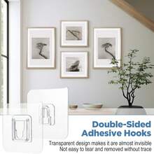 Removable Wall-Mounted Fasteners, No-Drill Transparent Adhesive Hooks, Suitable For Kitchen, Bathroom, Office Organization - A - View 10