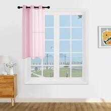 1pc And 2pcs Transparent Curtains/Minimalist Solid Color Transparent Curtains/Top Lock Ring Design/Plain Color Light Filtering Curtains/Light Balance Filtering Sunlight/Living Room Transparent Curtains/Living Room Transparent Curtains/Study Room Transparent Curtains/Cabinet Cover Curtains/Pink Curtains - Baby Pink - View 19
