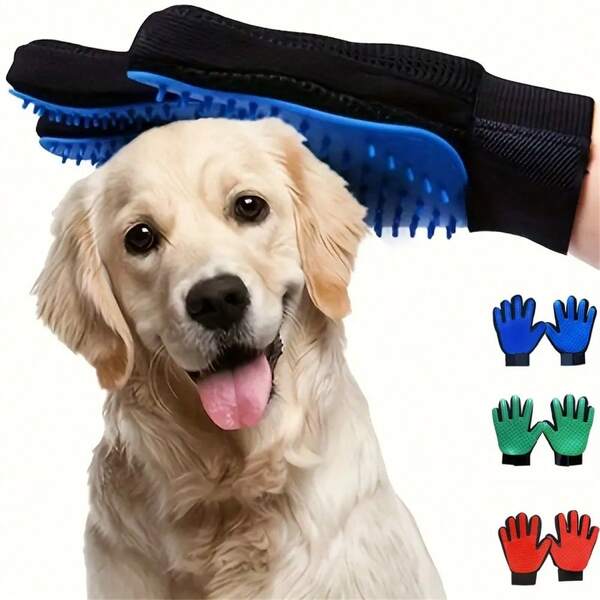 1/2 piezas Guantes de aseo para gatos, específicos para gatos, cepillo para eliminar el pelo, guantes de cinco dedos antiarañazos para eliminar el pelo, guantes de aseo para perros, suministros de limpieza para mascotas, guantes de aseo para mascotas, universal para gatos y perros