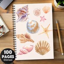 1 pezzo Taccuino a spirale a tema oceanico divertente per le vacanze, taccuino per insegnanti, taccuino estivo da spiaggia, taccuino oceanico, conchiglia marina, taccuino di ricerca in biologia marina, taccuino per scrivere, forniture scolastiche e da ufficio, taccuino da viaggio, diario di studio, lettura - Un libro (50 pagine, 100 pagine) - Visualizzare 19
