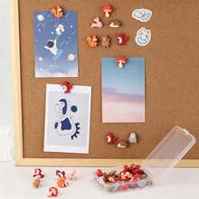 10/15/20pcs Random Animal Pattern Push Pins, Cute Creative Photo Wall Fixing Large Head Pins, Office Supplies - Multicolor - View 7