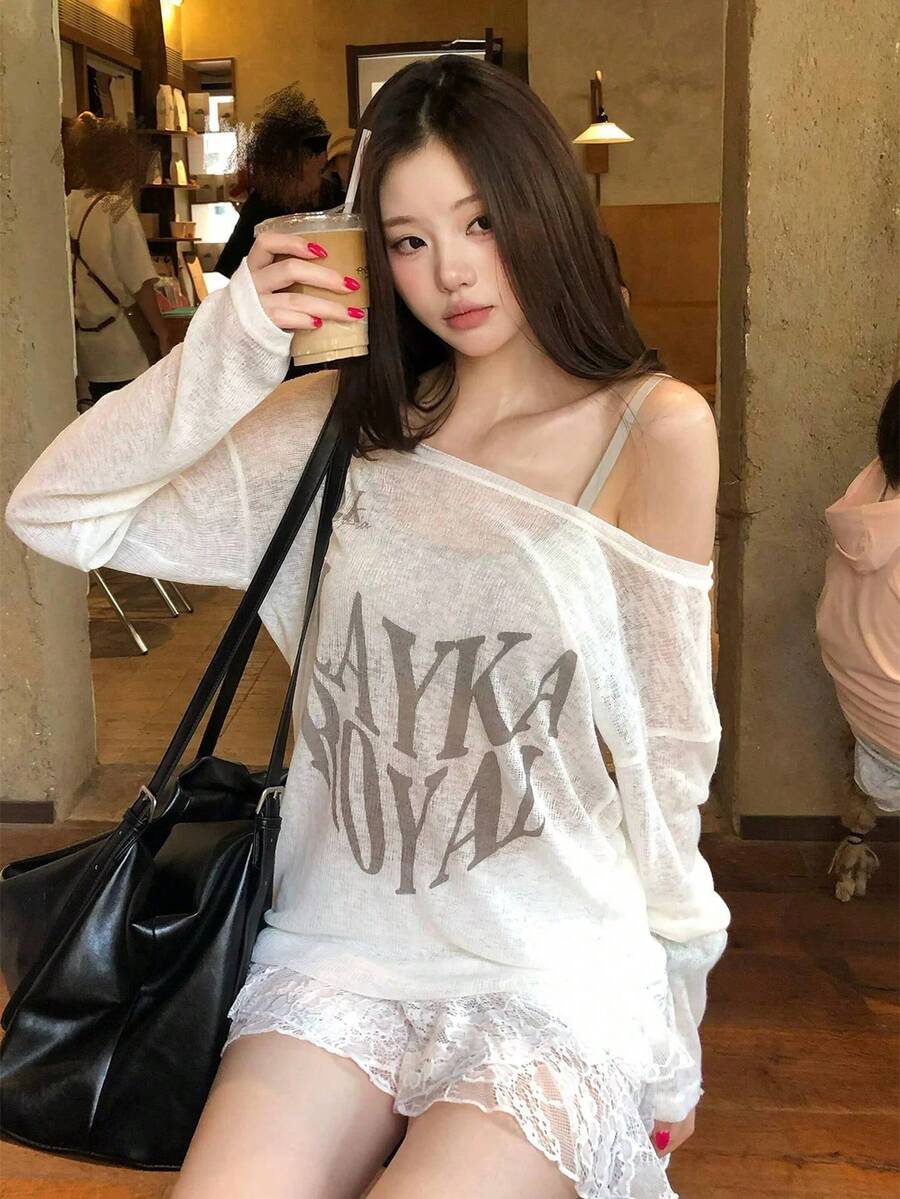 Summer New High-Quality Snowflake Sun Protection Base Layer Top, Breathable Casual White