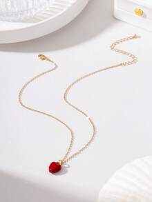 Kalung Liontin Apel Penggaris Pensil Enamel 3D Lucu, Perhiasan Fashion untuk Kembali ke Sekolah dan Kelulusan, Cocok Sebagai Hadiah untuk Pemakaian Sehari-hari Siswa dan Wanita Muda - Yellow Gold - View 14
