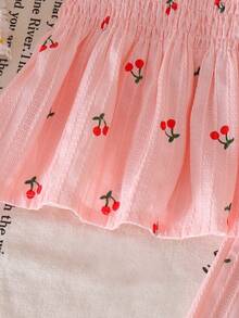 Conjunto de 2 piezas de top camisola con estampado lindo y fresco y pantalones largos para niña bebé, primavera/verano - Rosa - Ver 6