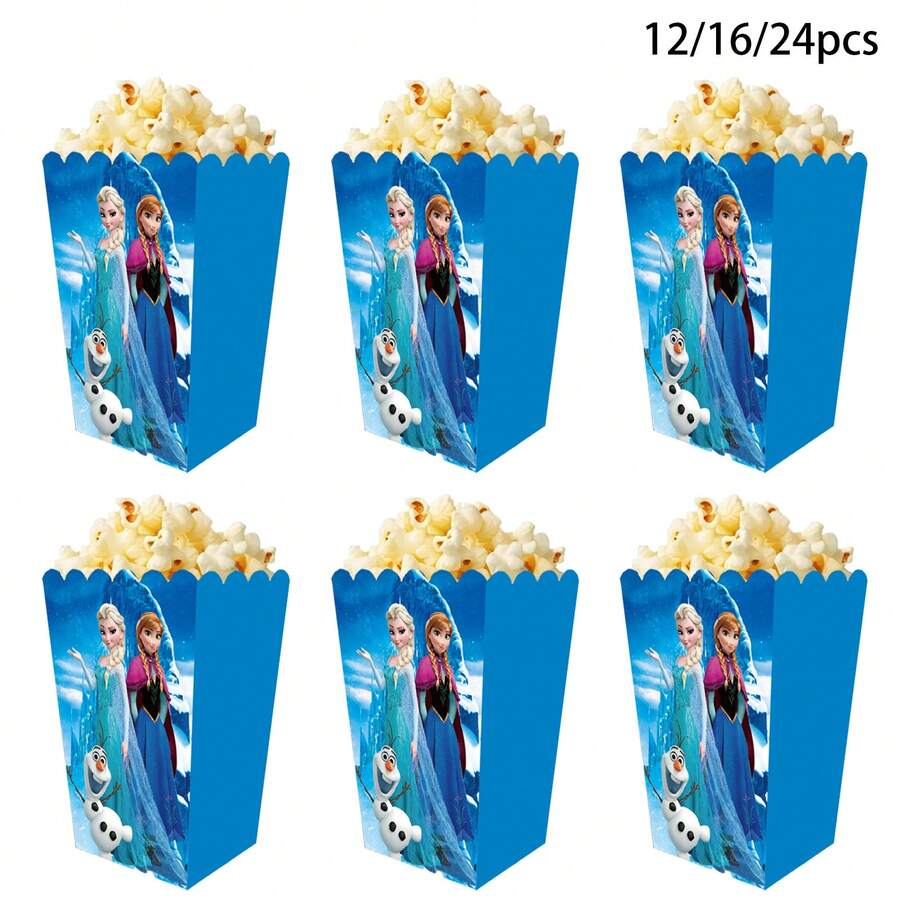12/16/24pcs Princess Out Popcorn Box,Princess Theme Candy Boxes, Snacks Boxs,Gifts Treats Boxs,Princess Birthday Party Supplies,Princess Candy Boxes - Cartoon - View 1