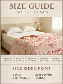 1pc Customized Name Bed Blanket, Personalized Bedding Blanket, Personalized Throw Blanket, Cute Comfortable Blanket, Home Gift, Birthday Gift, Christmas Gift, Personalized Gift, Gift For Son/Daughter, Gift For Friend - Style 7 - View 7