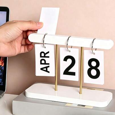Nordic Minimalist Creative Flip Calendar, Desktop Decorative Calendar, Suitable For Home Living Room, Dining Table, Coffee Table, Office Desk Decoration - Housewarming Gift