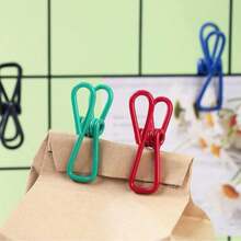 10pcs Practical PVC Coated Steel Clips, Used For Sealing Food Packaging, Potato Chip Bags, Clothes And Paper - 20pcs (Random Color) Dresses, Pants, Shoes, Jeans, Boots, Skirts, Beachwear, Spring, Minimalist, Suitable For Home Use - Multicolor - View 5
