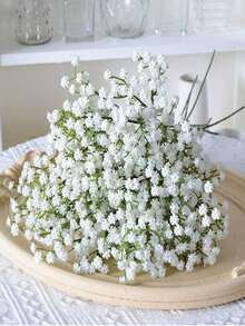 White Artificial Baby's Breath Flowers, Realistic Touch, Suitable For Wedding, Party, Home Garden Decoration, Handmade Texture Artificial Flower Bouquet, Suitable For Home Outdoor Yard Garden Decoration, White Artificial Baby's Breath, White Baby's Breath - 29cm - Artificial Plastic Material, White Artificial Flower - White - View 5