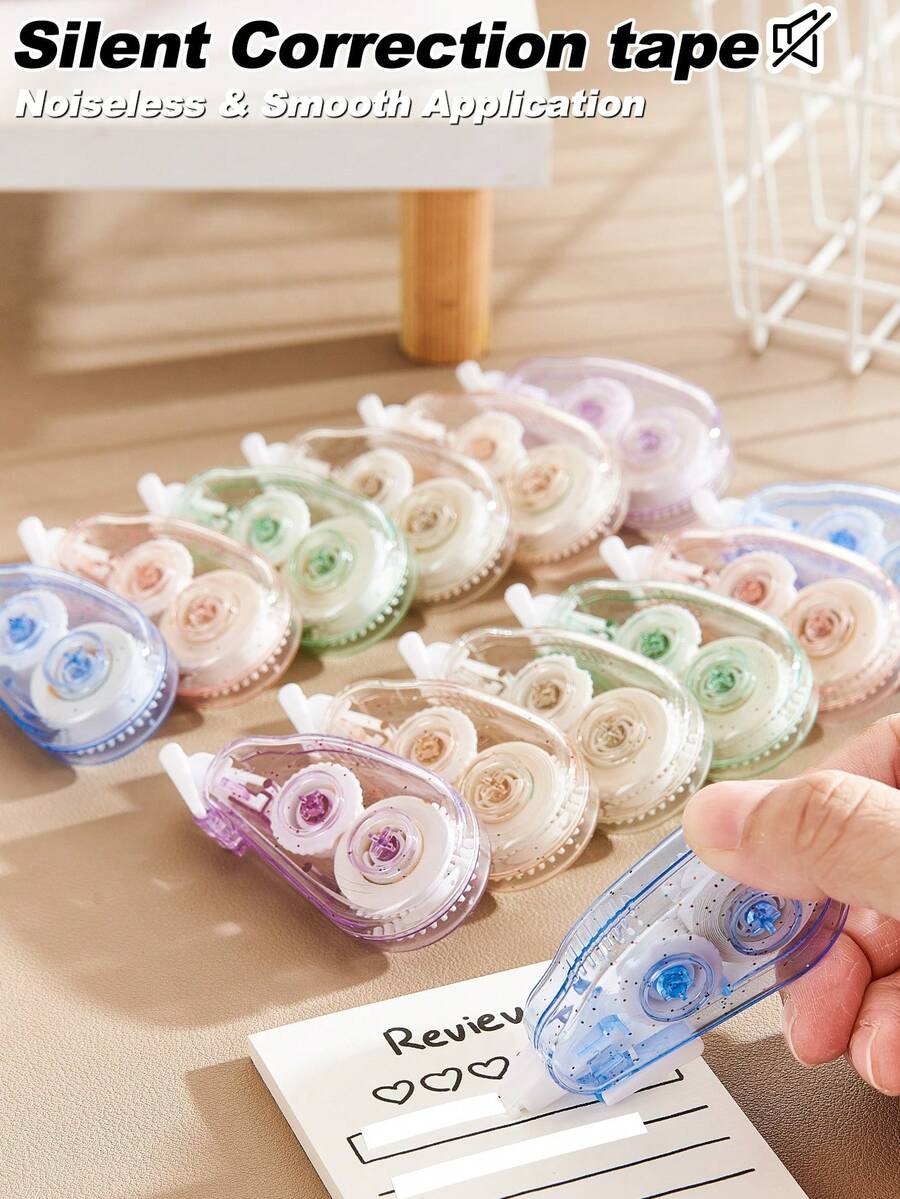 4pcs/6pcs Colorful Mini Correction Tape Set, Multiple Bright Colors, Smooth And No Smudging, Suitable For School, Office, Home, Ideal Choice For Students And Teachers, Back To School Season - Multicolor - View 1