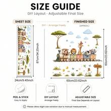 Jungle Animal Wall Decal Set - Jungle Train Wall Decal, Removable Vinyl Animal Wall Mural For Nursery, Playroom, Bedroom, Kids Room Decor - Animal Train Wall Decal - View 9