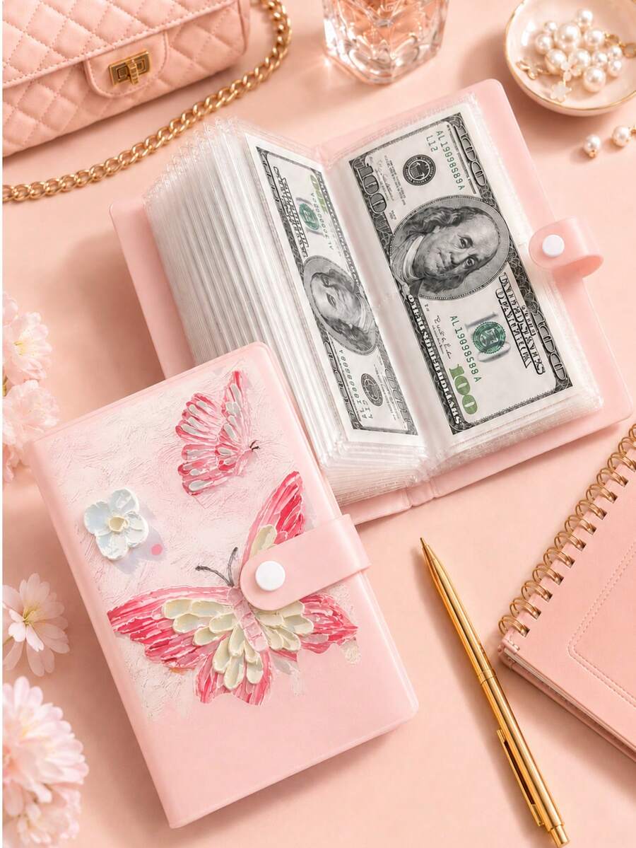 1pc A5 100-Grid Savings Challenge Book, Simple & Fun $5,050 Savings Challenge Notebook, Pink, School Supplies, Office Supplies, School Use