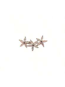 1pc High-End Floral Women's Brooch Pin, Niche Anti-Exposure Clothing Fastener Decorative Accessory - Gold - View 2