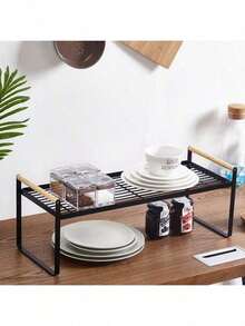 A Multi-Functional Kitchen Storage Rack, Cabinet Tiered Shelf, Countertop Spice Rack, Dish And Pot Storage Rack, Metal No-Drill Desktop Organizer. - A22-075H Multi-tier Storage Rack - View 1