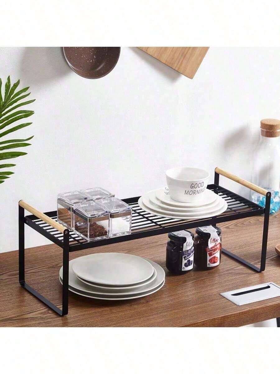 A Multi-Functional Kitchen Storage Rack, Cabinet Tiered Shelf, Countertop Spice Rack, Dish And Pot Storage Rack, Metal No-Drill Desktop Organizer. - A22-075H Multi-tier Storage Rack - View 1