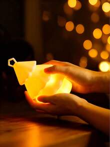1pc Silicone LED Christmas Tree Night Light USB Rechargeable With 10m Storable String Light & Hook For Kids - A - View 5