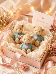 1pc Heart-Shaped Sweater Bear Silicone Mold, Suitable For DIY Crafts - Suitable For Handmade Sweater Bears, Candle Making, Wax Mold, Rectangular Bear Shape With Sweater, Desktop Decoration For DIY Enthusiasts And Artisans - Sweater Bear Mold - View 5
