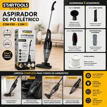 Aspirador de Pó Vertical 2 em 1 600W Com Fio 127V Portátil Filtro Lavável - 127 v - Visão 7