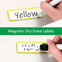 10pcs Reusable Magnetic Erasable Labels, Colorful Erasable Markers, Suitable For Homework, Refrigerator Notes, Office And Home Storage, Multi-Color Paper Labels That Can Be Written And Repositioned, Creative Office Stationery Durable Paper Creative Labels - Erasable Labels - View 7